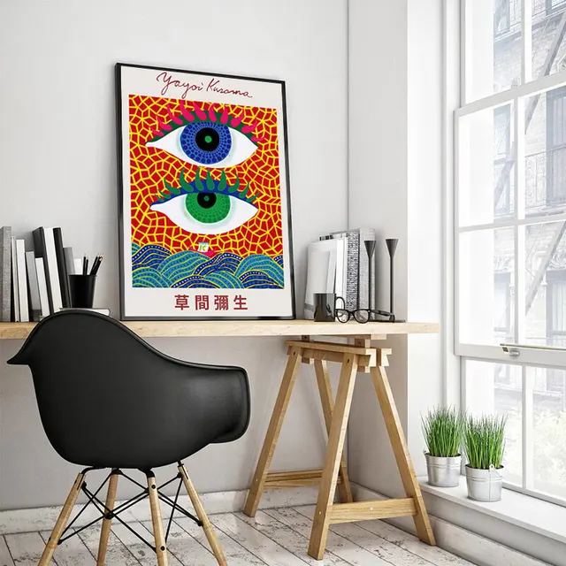 Colorful Flower Drink Vase Abstract Kusama Yayoi Wall Art Canvas Painting Posters and Prints Wall Pictures for Living Room Decor 4