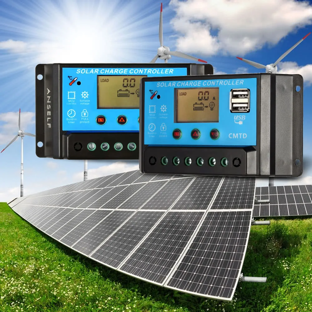 Função de Exibição Controlador de Carga Automático para Painel Proteção contra Sobrecarga Atual Solar Regulador Bateria Lâmpada 10a 12v - 24v 6 controlador de carga solar regulador automático para