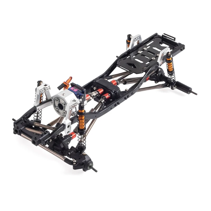 RC Frame 313mm Wheelbase Metal Chassis with Prefixal Gear-box Compatible with RC Crawler Car Axial SCX10 90046 Durbale