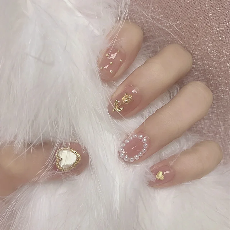 

24pcs Hit Color False Nails Cute Summer Style Fake Nails Jelly Finger Nail Press On Nails Manicure Decoration Nail BY17
