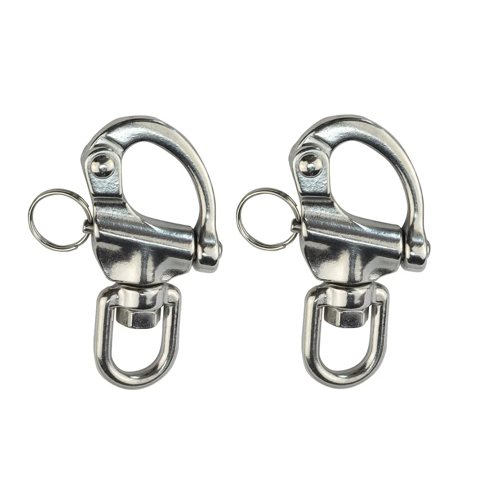 2PCS 316 Stainless Steel Snap Shackle 70mm 87mm 128mm Heavy Duty