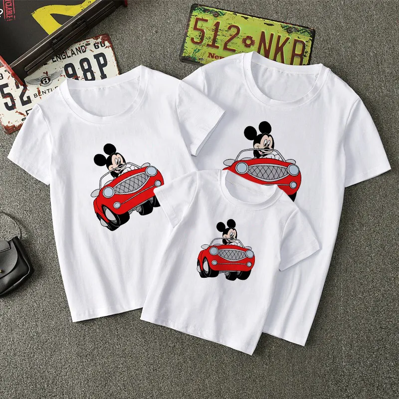 family clothes set New Disney Family Look T Shirt Mickey Mouse Baby Boy Girl T-shirts Parents Kid Short Sleeve Funny Famliy Matching Aesthetic Tops cute matching outfits for couples Family Matching Outfits