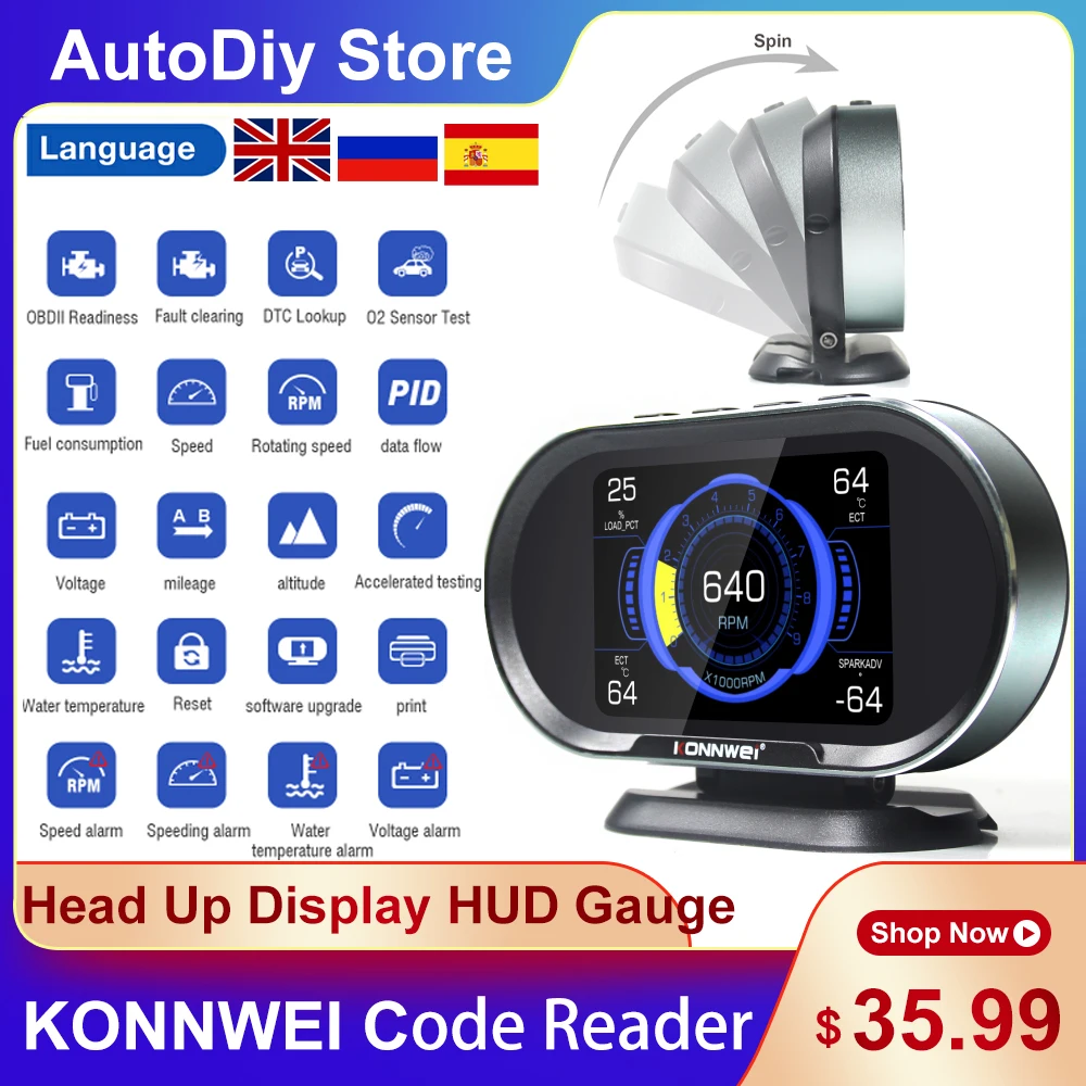Konnwei Obd2 Newest Onboard Computer Kw206 Code Reader Car Scanner