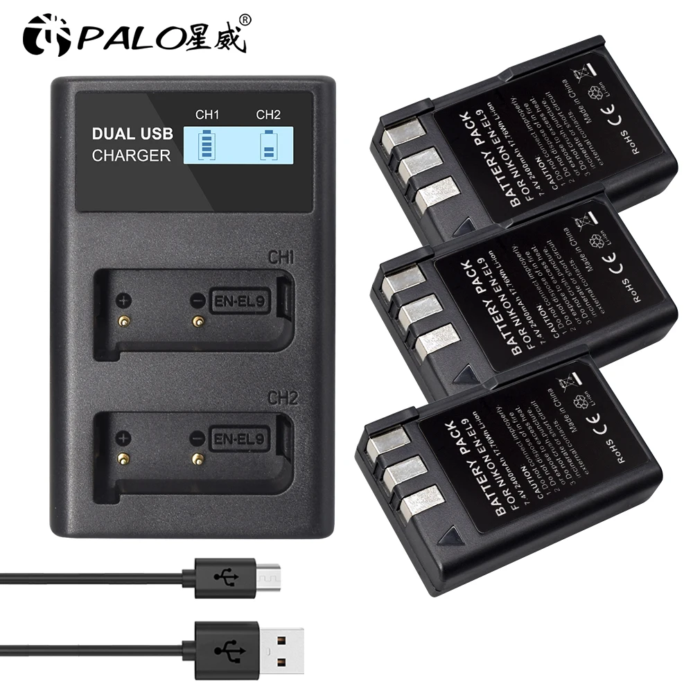 

1000mAh EN-EL9 EN EL9 EN-EL9a EN EL9a EL9a EN-EL9e camera Battery AKKU For Nikon EN-EL9a D40 D60 D40X D5000 D3000 Camera