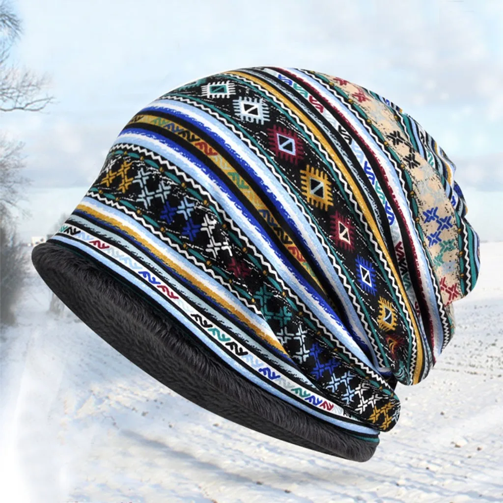 Boho Beanie Hat Женская шапка осень зима Женская Осенняя хлопковая шапка женская осенняя хлопковая Chapeau Femme#3
