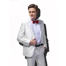 Мужские костюмы для жениха белые модные мужские свадебные вечерние костюмы из двух частей