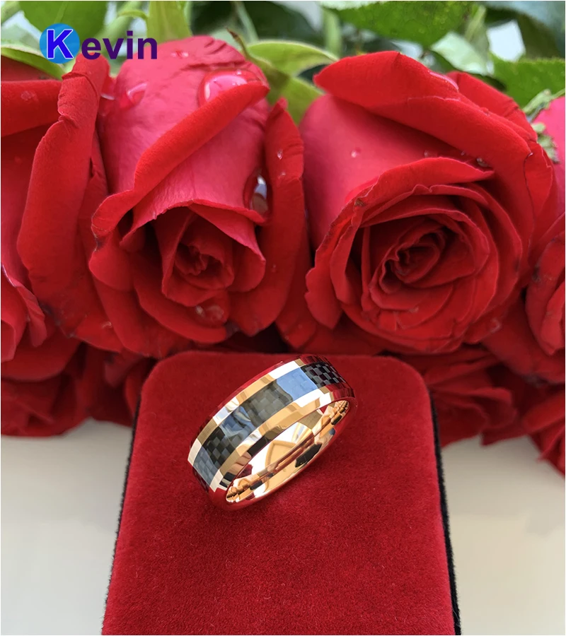 Кольцо из углеродного волокна для мужчин и женщин вольфрамовый обручальный