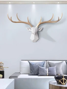 

[MGT] Nordic lucky deer head wall hanging creative deer wall pendant living room TV dining room background wall decorations