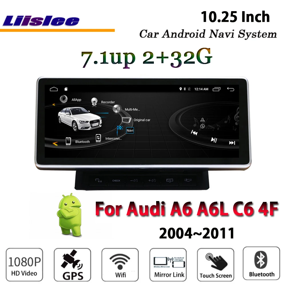 Автомагнитола на Android для Audi A6 A6L Q7 4F 2004 2011 2 + 32 ГБ|Мультимедиаплеер авто| |