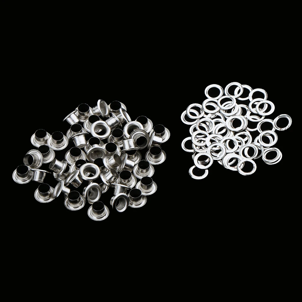 50 Pieces Metal Eyelets with Washers Leathercraft Accessories for Clothing Decoration Crafts, 10 Types Available