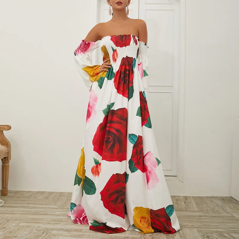 Новые Вечерние платья с вырезом лодочкой и цветочным принтом роскошные