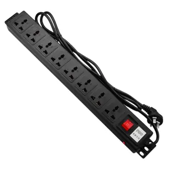 

1U PDU 8 Outlet Metal Power Strip Surge Protector 250V 10A 2500W for 19 inch