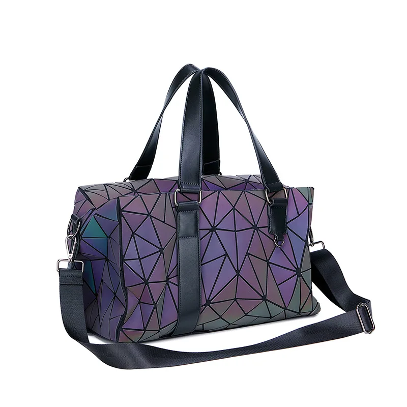 Liquidación Bolso de equipaje brillante con formas geométricas para mujer, bolsa de viaje, de gran capacidad, para fin de semana, 2020 LWykOdr9X