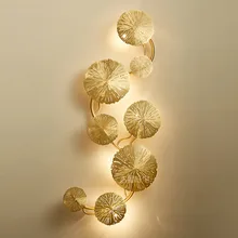 Скандинавский современный роскошный настенный светильник из нержавеющей стали, лампа для гостиной, столовой, прикроватная вилла, лофт, горячая Распродажа, Золотой лист, бра G4