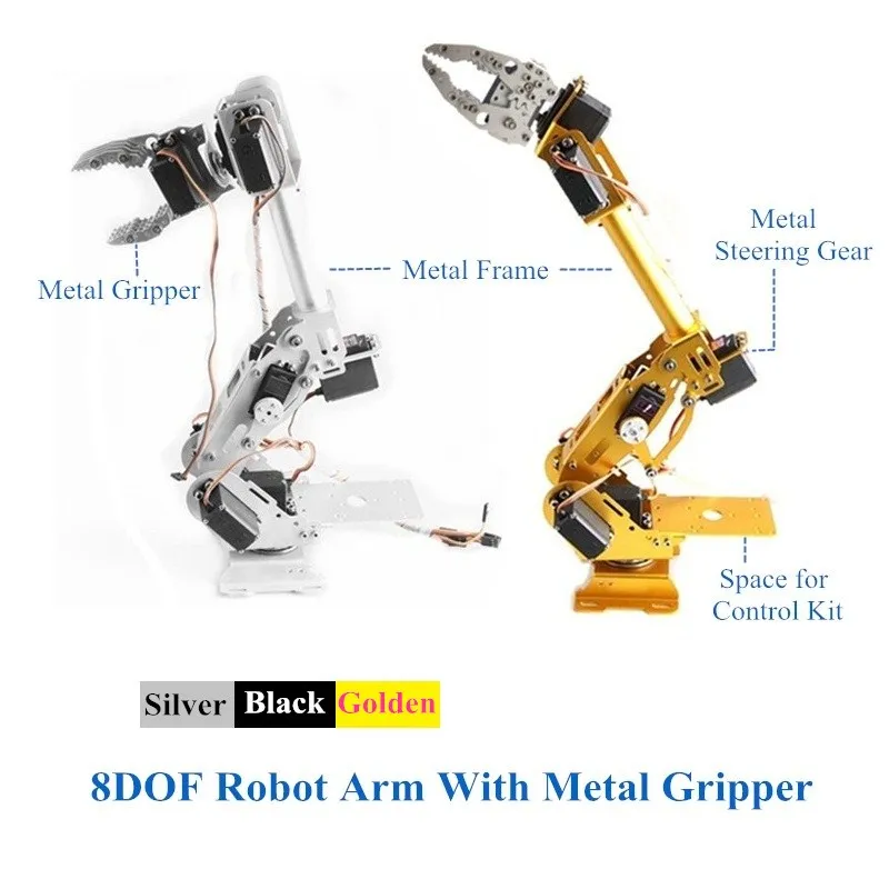 Robot Arm 7DOF ABB Robotic Arm With Metal Gripper 6 Axis Robot+ Claw Metal Steering Gears Mobile Platform DIY Kit