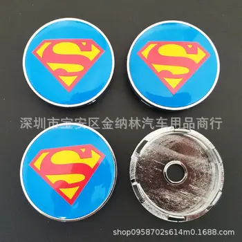 

4x 60mm Blue Superman Logo Car Wheel Center Hub Caps Badge Emblems Decal Sticker