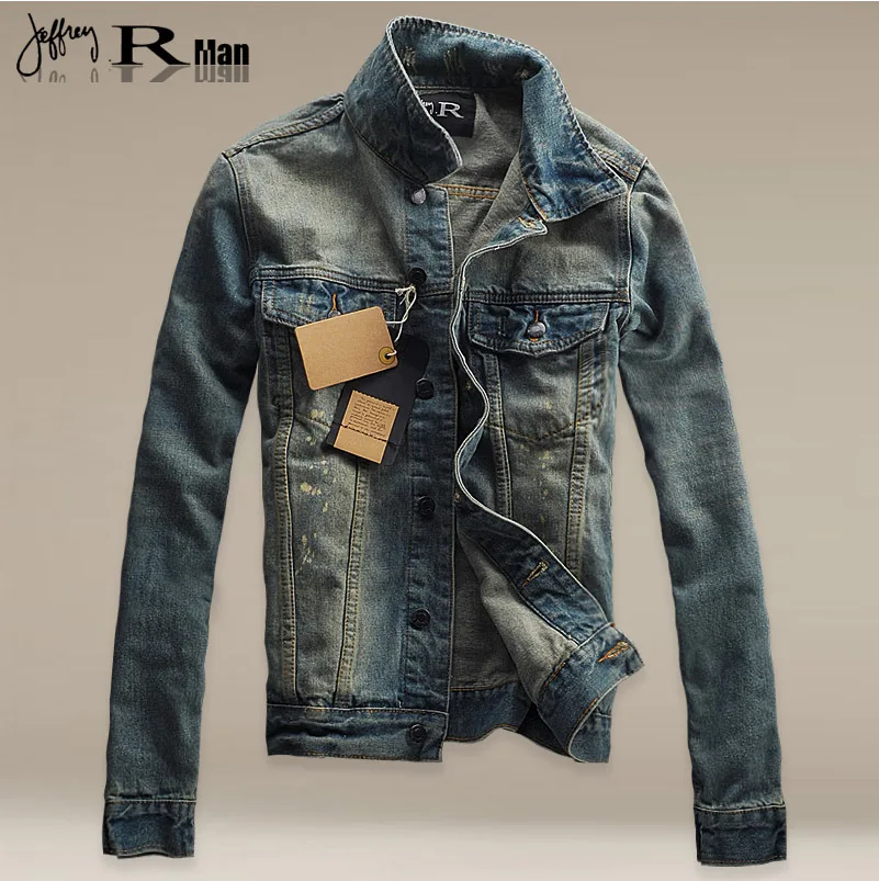 Mens Jeans Jacket Outwear Male Cowboy 