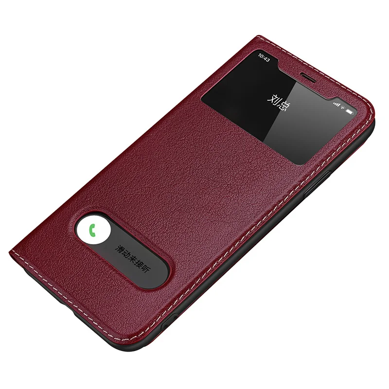 SophiaLong чехол s для iPhone 11 Pro Max чехол из натуральной кожи чехол для iPhone 11 Pro роскошный флип-чехол дисплей вызова Coque Fundas - Цвет: Бордовый