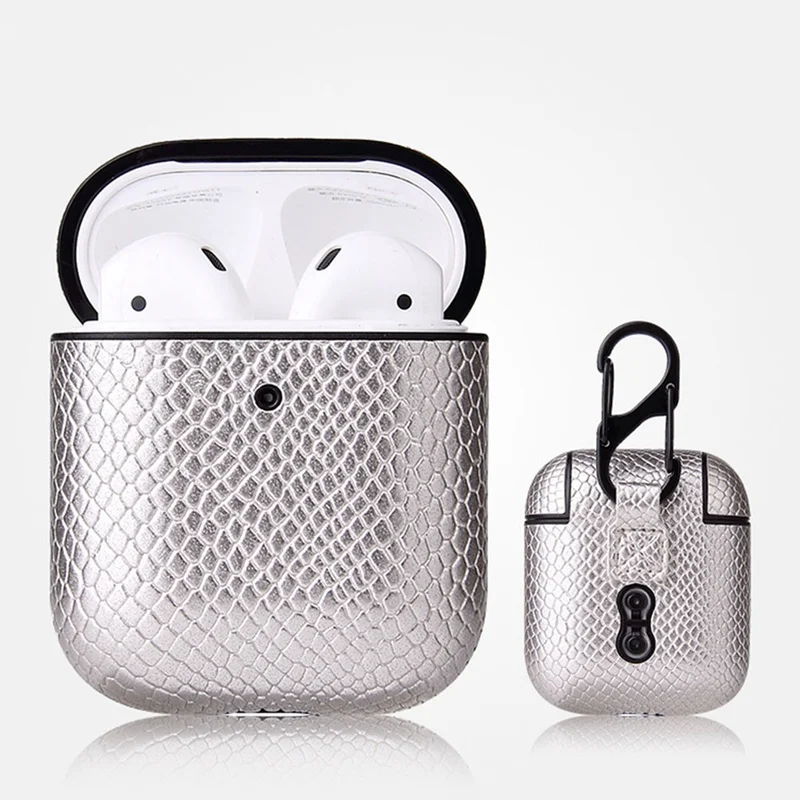 VETOMEET роскошные змеиной кожи Bluetooth беспроводной Чехол для наушников для Apple Airpods зарядное устройство крышка Крюк дизайн ультра тонкий
