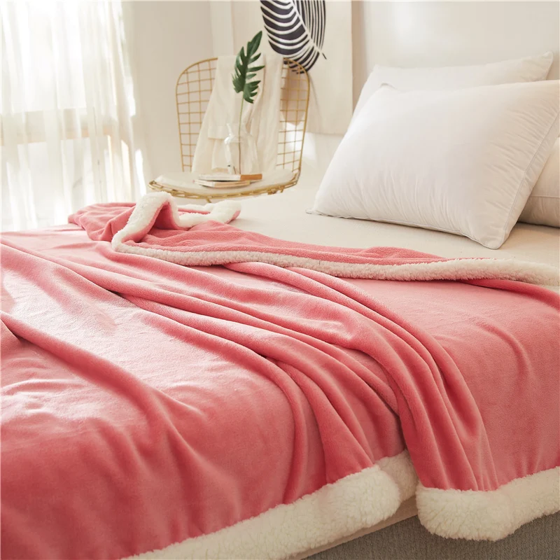 

Super Soft Flannel Blanket bedding Autumn/Winter Use Double Warm Bedsheet throw on Sofa/Bed/ Travel patchwork Solid Bedspread