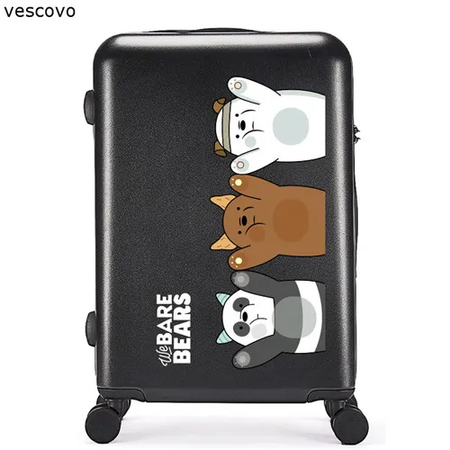 1 Vescovo 2" 24" 2" дюймов мультфильм ABS+ PC Скалка багаж Спиннер милый Дорожный чемодан девушки тележки Сумки с колесами - Цвет: 1