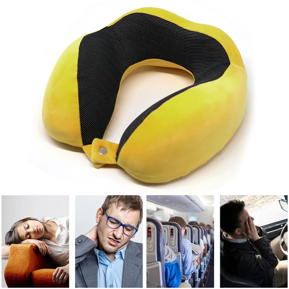 Удобная подушка для сна, для головы, для шеи, для самолета, для путешествий, для медленного отскока, домашний текстиль, u-образная, переносная, с памятью, для офиса
