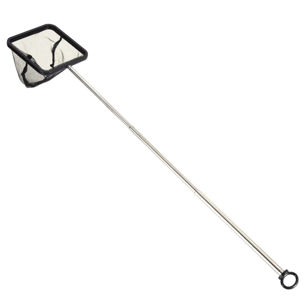 Portable Long Handle Aquarium Fish Telescopic Net Kit Tools Fishing Cleaning Supplies Tank Square