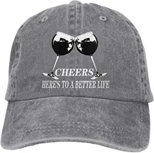 

Here's to A Better Life Cheers Sports Denim Cap Adjustable Unisex Plain Baseball Cowboy Snapback Hat