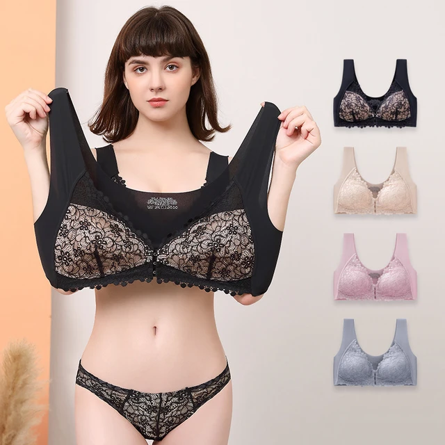 Front Closure Plus Size Bras For Women Sexy Lace Latex Push Up Seamless Bra  Bralette Brassiere Wireless Breathable S-6XL Bra - AliExpress