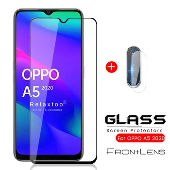 Перейти на Алиэкспресс и купить 2в1 oppoa5 2020 стекло a52020 бронированная Защитная стеклянная камера protetor для oppo a 5 5a a5 2020 6,5 ''Защитная пленка для экрана телефона