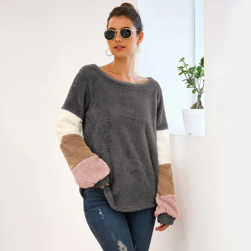 

2019 New Women Tops Ladies Sweater Long Sleeve Round Neck Plus Size Loose Warm Blouse Women Pullovers Winter Jumpers Knitwear