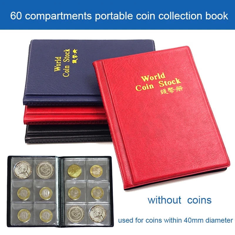 Coin Case 60 Coin Collection Holders Collecting Coin Album Holders Album Book 0U