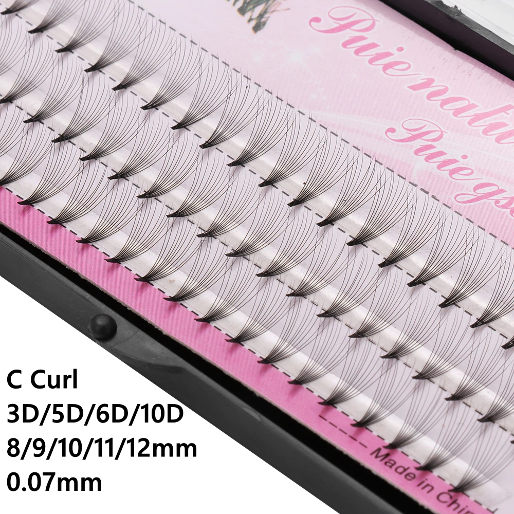 1 коробка C Curl 3D/5D/6D/10D мягкие черные синтетические волокна Индивидуальные