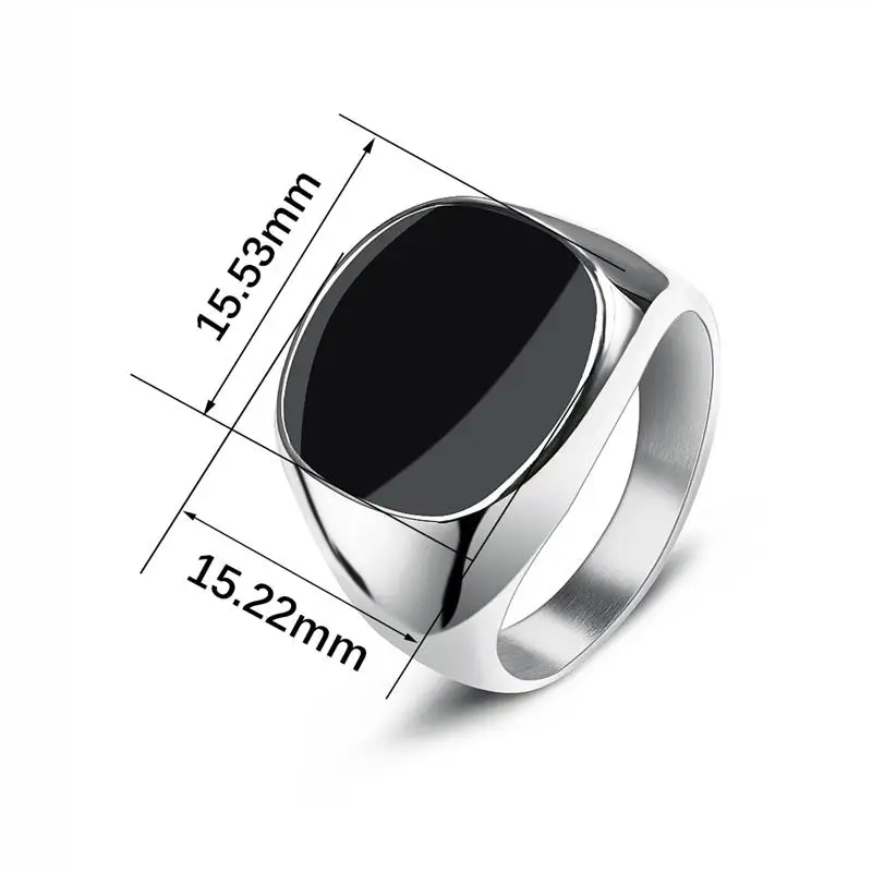 Jiayiqi Men's Ring Punk Rock Smooth 316L Stainless Steel Signet Ring For Men Hip Hop Party Jewelry Wholesale Male Wedding Anel - Image 6