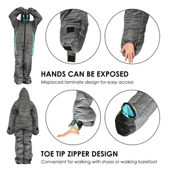 Wearable Full Body Sleeping Bag Comfortable Durable Camping Pouch Alien Walking Sleeping Pouch Portable Camping Sleeping Pouch 5
