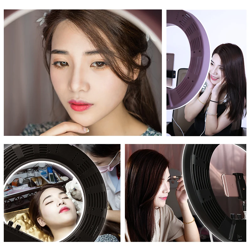 18 inch 55W 5500K Dimmable LED Ring Light 180CM Light Stand Carrying Bag for CameraSmartphoneYouTub