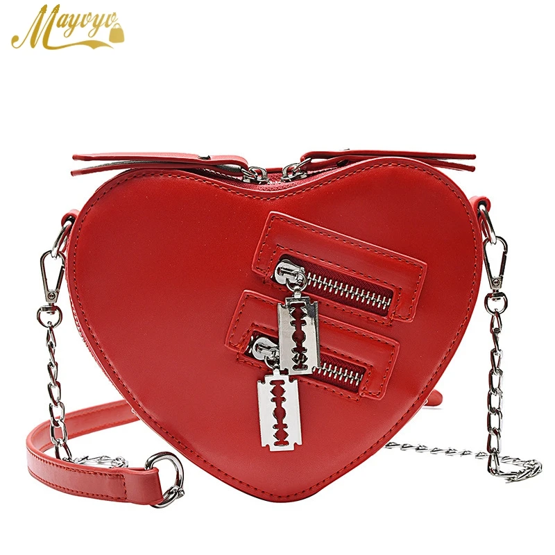 red chain crossbody bag