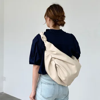 

Pleated Solid PU Color Leather Crossbody Bags For Women 2020 Elegant Female Travel Fashion Cross Body Chest Bag PGAY