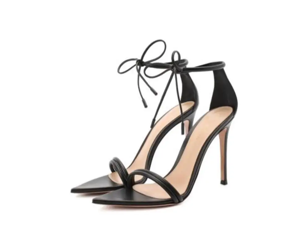 

2021 Fashion Black Lace Up Women Sandals Ankle Cross Strap High Heels Sandals Summer Shoes Woman Sandalias Ladies Shoe