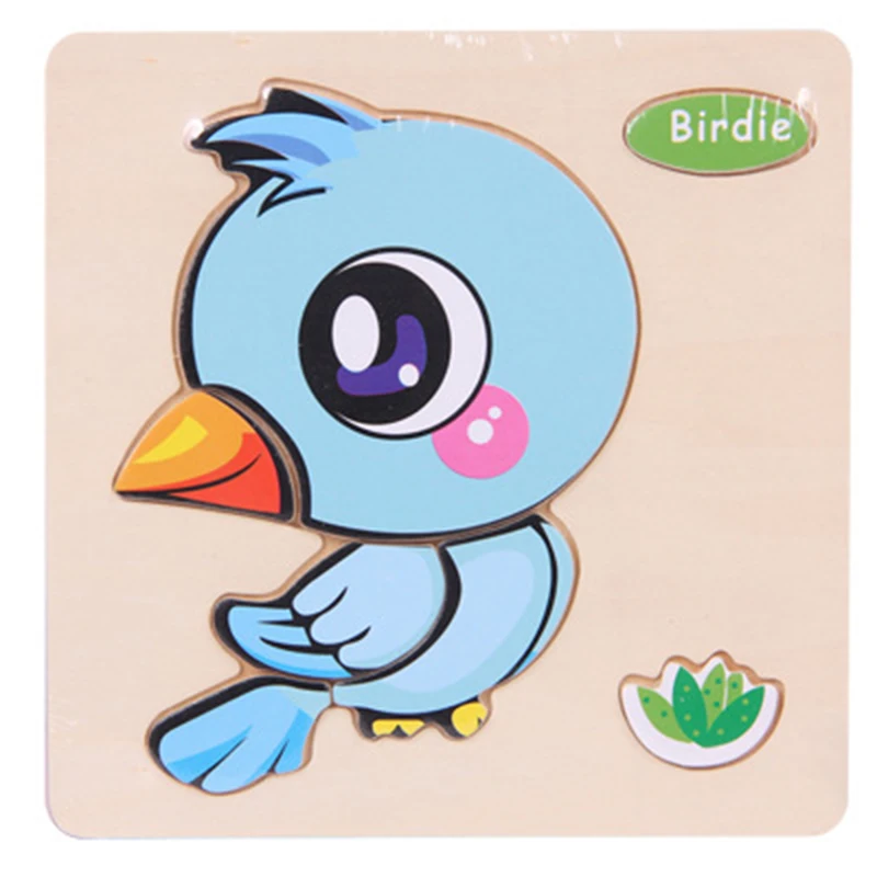 Baby Toys Wooden 3d Puzzle Cute Cartoon Animal Intelligence Kids ...