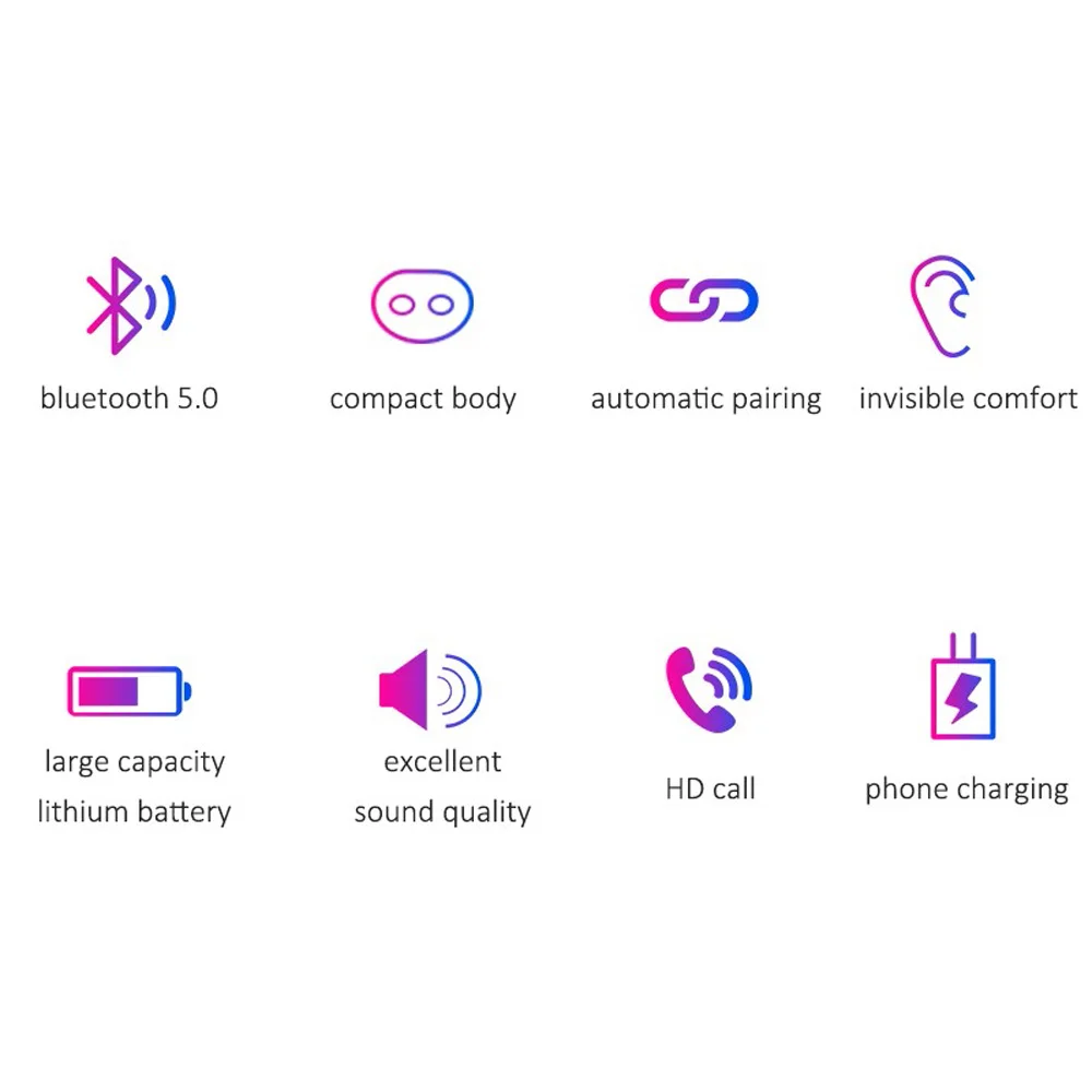 Bluetooth 5,0 HD гарнитура беспроводные наушники мини стерео Водонепроницаемые многофункциональные функциональные наушники