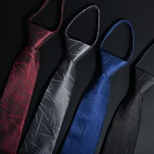 

Men's zipper lazy tie 7CM shirt suit solid color tie