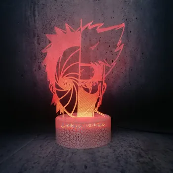 

Mask man and Kakashi mix face night light white crack base cartoon lamp kids Naruto party decor