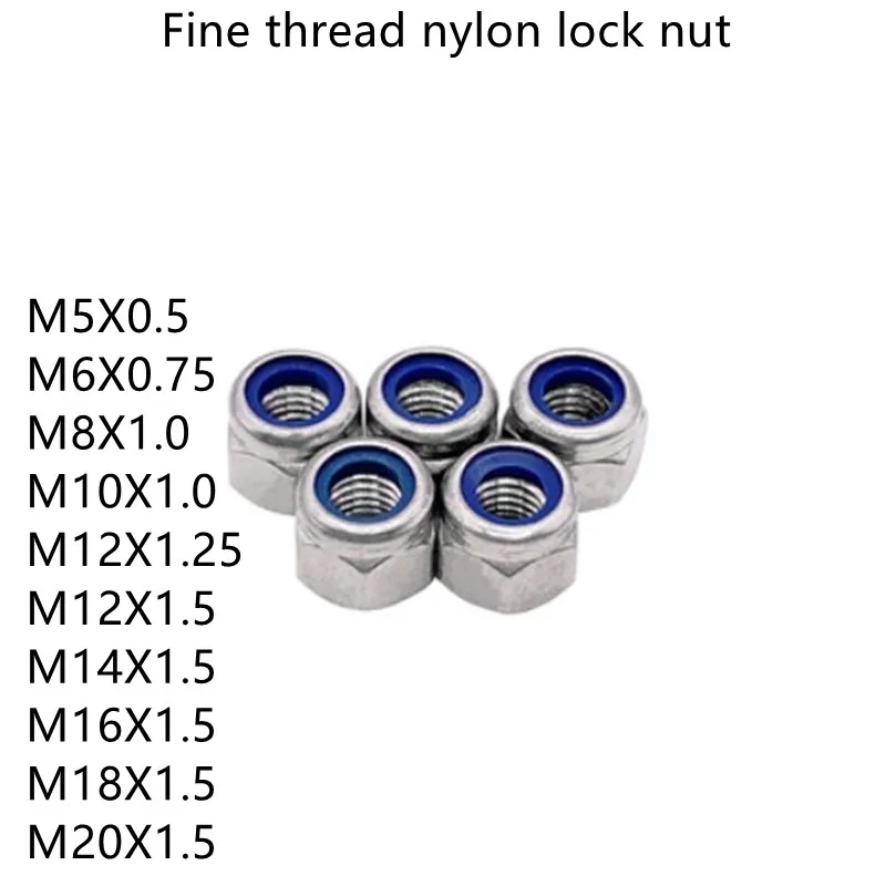 M2 to M30 Hex Nyloc Nylon Insert Locking Nuts DIN 985 A2 304 Stainless Steel M2 to M30 Hex Nyloc Nylon Insert Locking Nuts DIN 985 A2 304 Stainless Steel