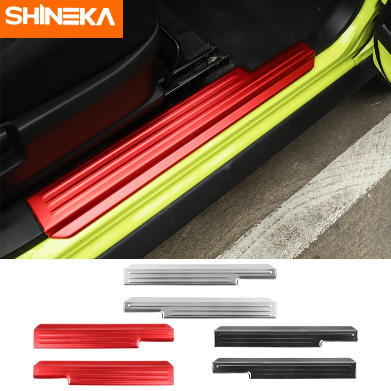 SHINEKA Car Door Sill Scuff Plate Guard Threshold Cover Nerf Bars Running Boards For Suzuki Jimny 2019 2020 Exterior Accessories