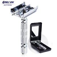 BAILI Butterfly Double Edge Safety Razor Stainless Wet Shaving Shaver for Beard Barber Men Women with Travel Case & Blade BR179T 1