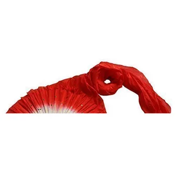 

New 1.8m Hand Made Belly Dance Dancing Silk Bamboo Long Fans Veils Red