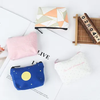 

Delicate Cute Cartoon Canvas Earphone Card Key Storage Coin Purse Women Wallet