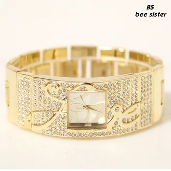 

Gold Ladies Wristwatches Luxury Brand Water Resistant 30bar Woman's Diamond Quartz Watches Female Feminine Bracelet Watch