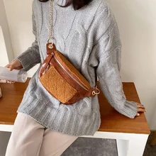 Фантазийные сумки из овечьей шерсти, женская сумка через плечо из искусственной кожи, Зимний стиль, трендовая вместительная нагрудная сумка, горячая распродажа